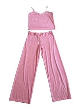 Pajamagram Pink Velour Matching Pajama Set Size Medium